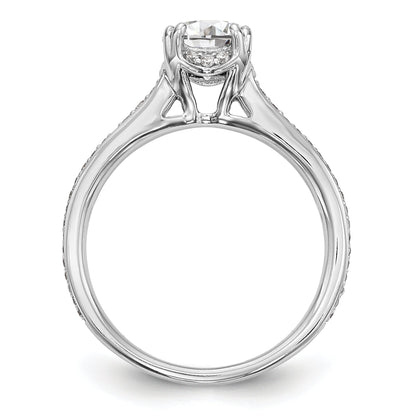 14K Weißgold Verlobungsring mit simulierten Diamanten