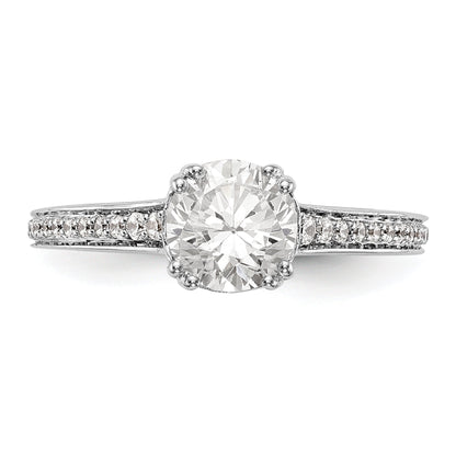 14K Weißgold Verlobungsring mit simulierten Diamanten