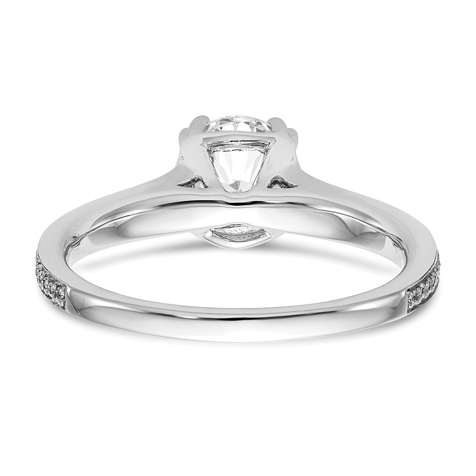 585 Weißgold Verlobungsring mit simuliertem Diamanten