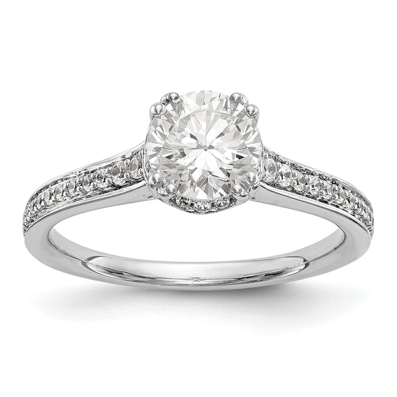 14K Weißgold Verlobungsring mit simulierten Diamanten