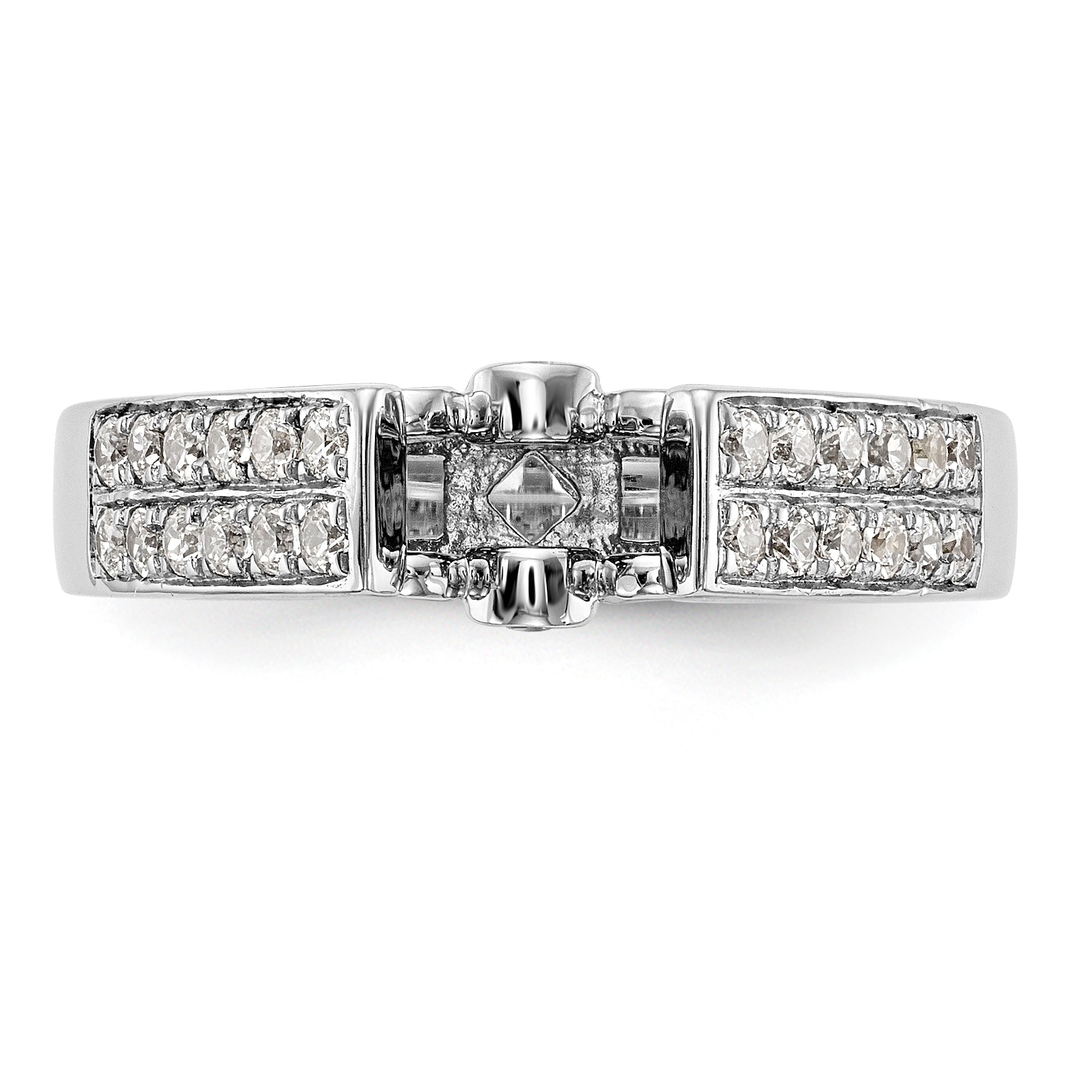14K Weißgold Diamant-Verlobungsring mit Krappenfassung