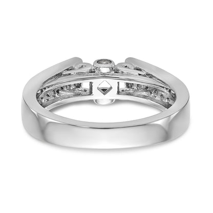 14K Weißgold Diamant-Verlobungsring mit Krappenfassung