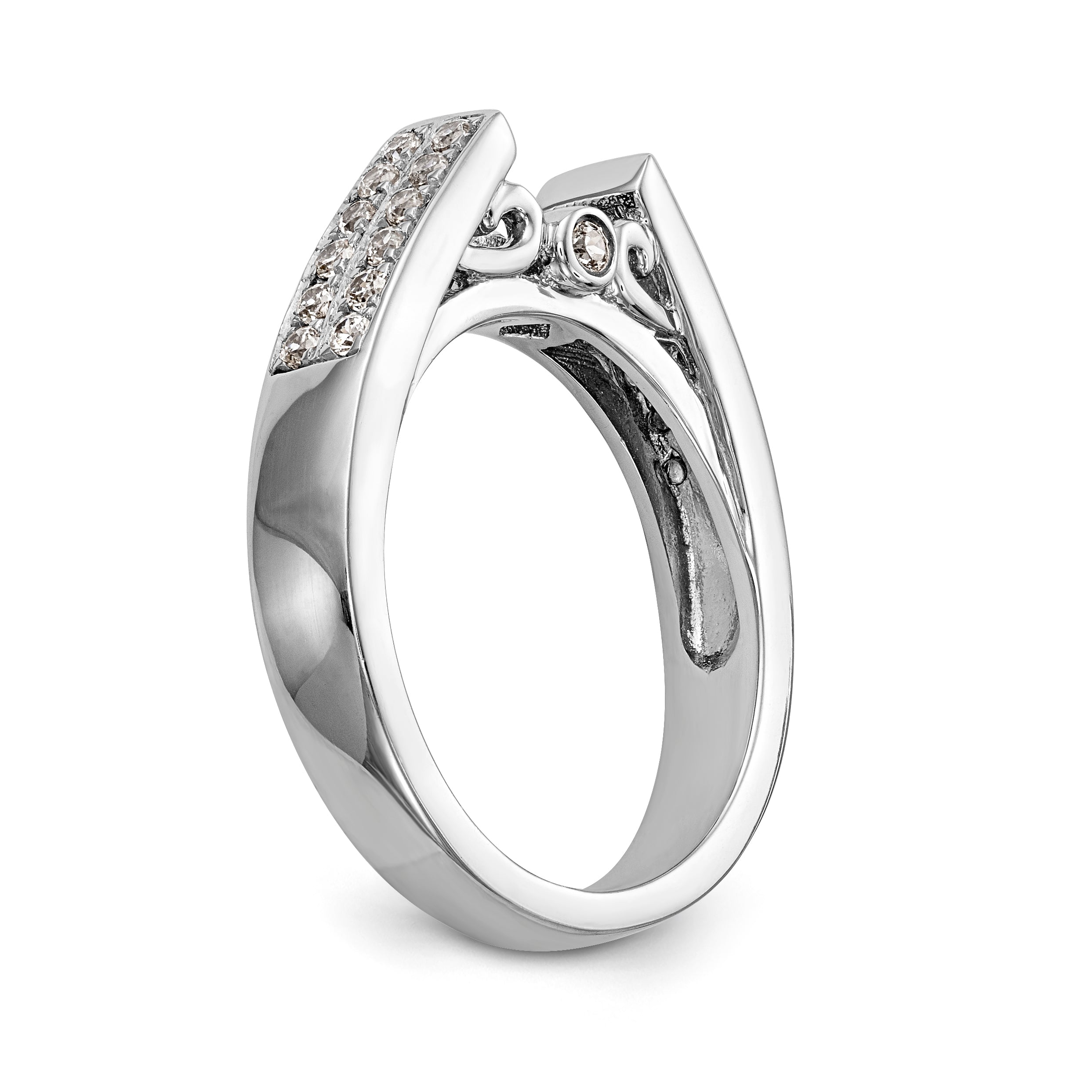 14K Weißgold Diamant-Verlobungsring mit Krappenfassung