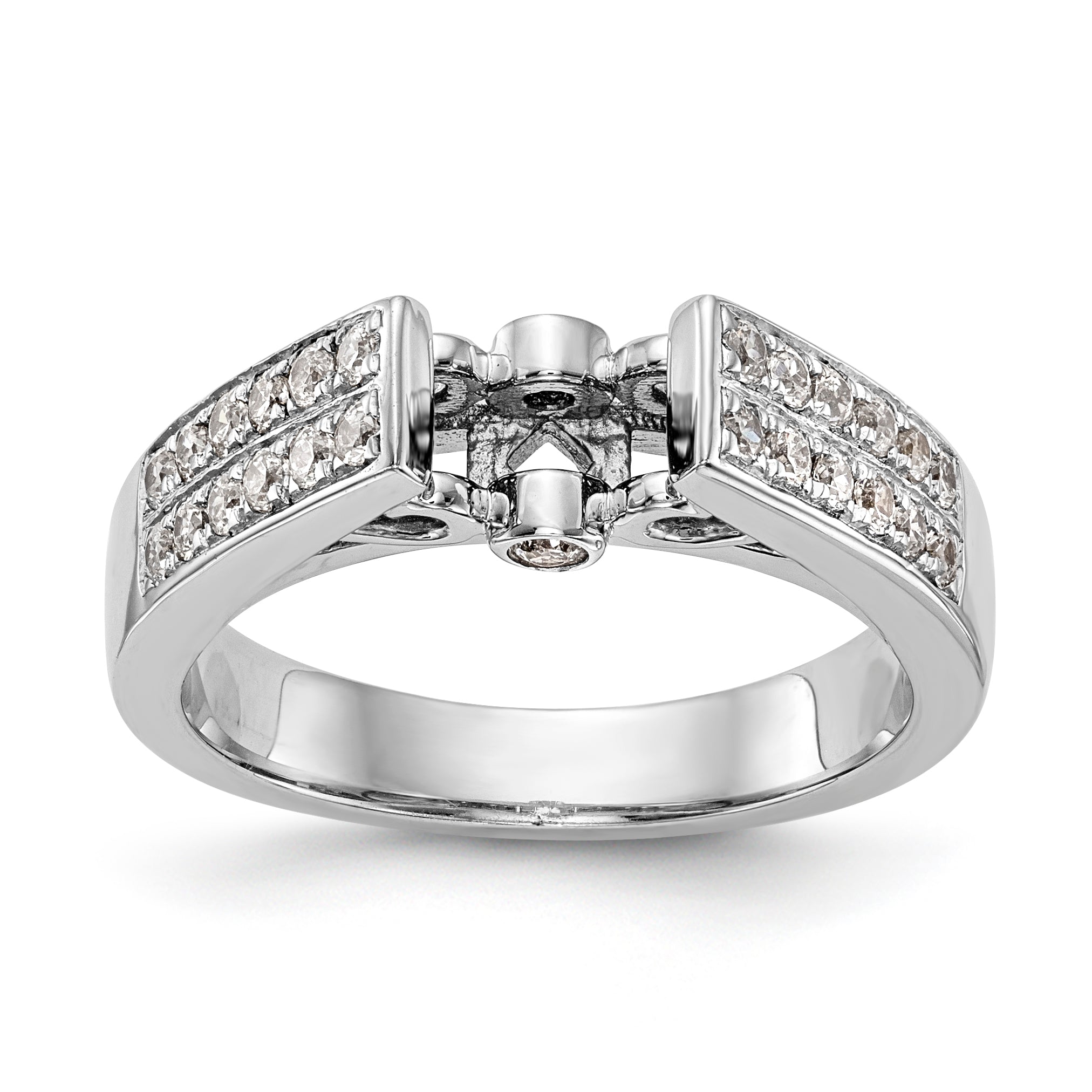 14K Weißgold Diamant-Verlobungsring mit Krappenfassung
