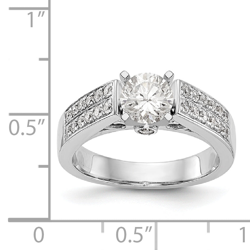 14K Weißgold Diamant-Verlobungsring mit Krappenfassung