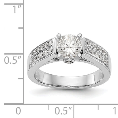 14K Weißgold Diamant-Verlobungsring mit Krappenfassung
