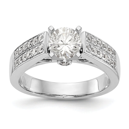 14K Weißgold Diamant-Verlobungsring mit Krappenfassung