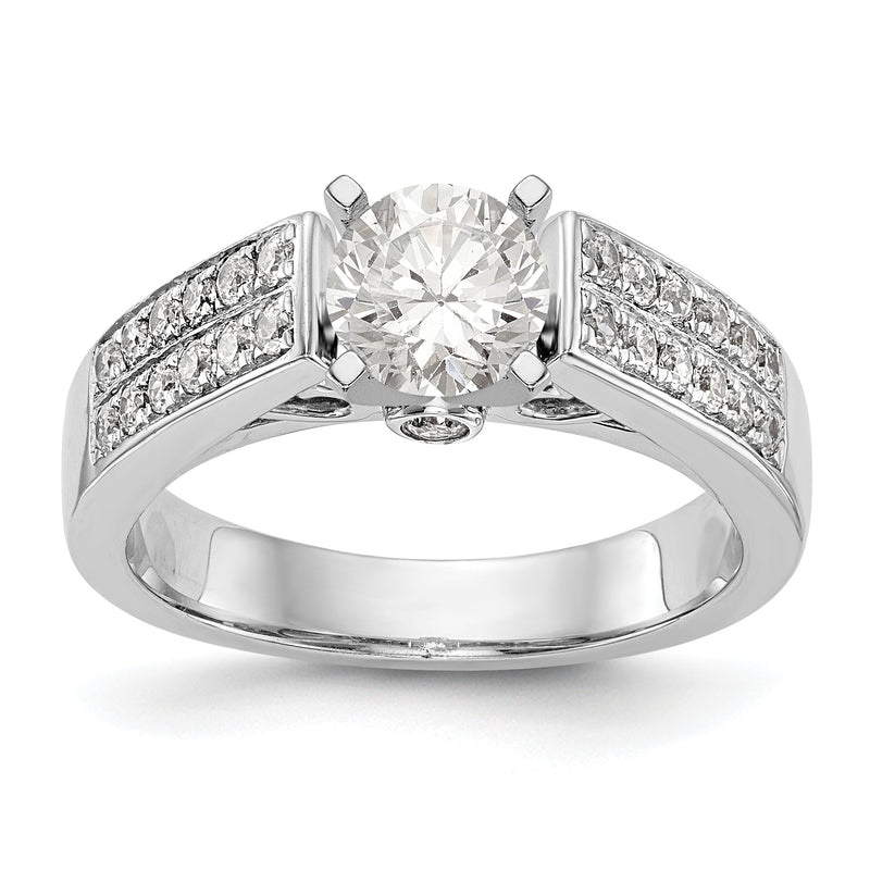 14K Weißgold Diamant-Verlobungsring mit Krappenfassung