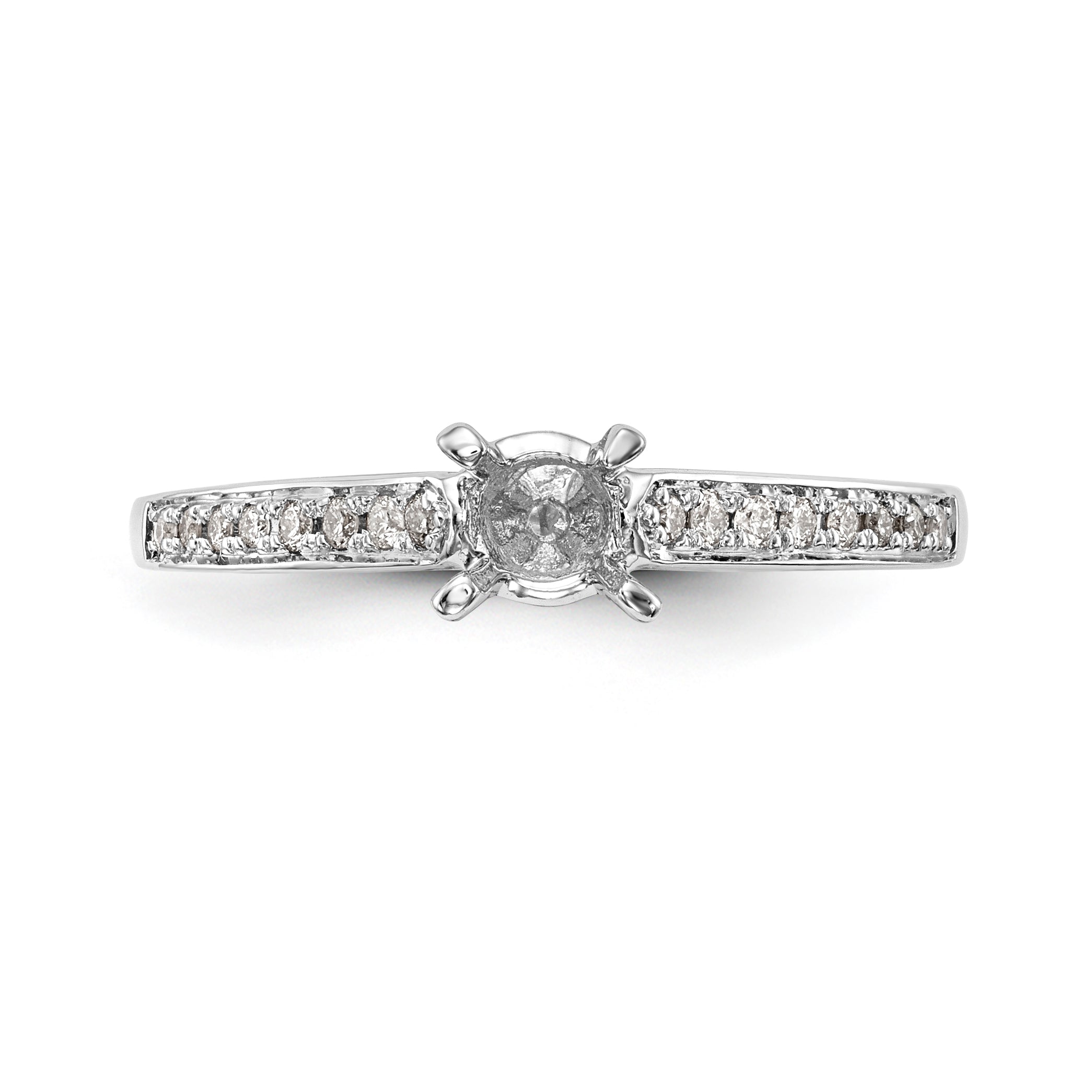 14K Weißgold Verlobungsring mit simulierten Diamanten