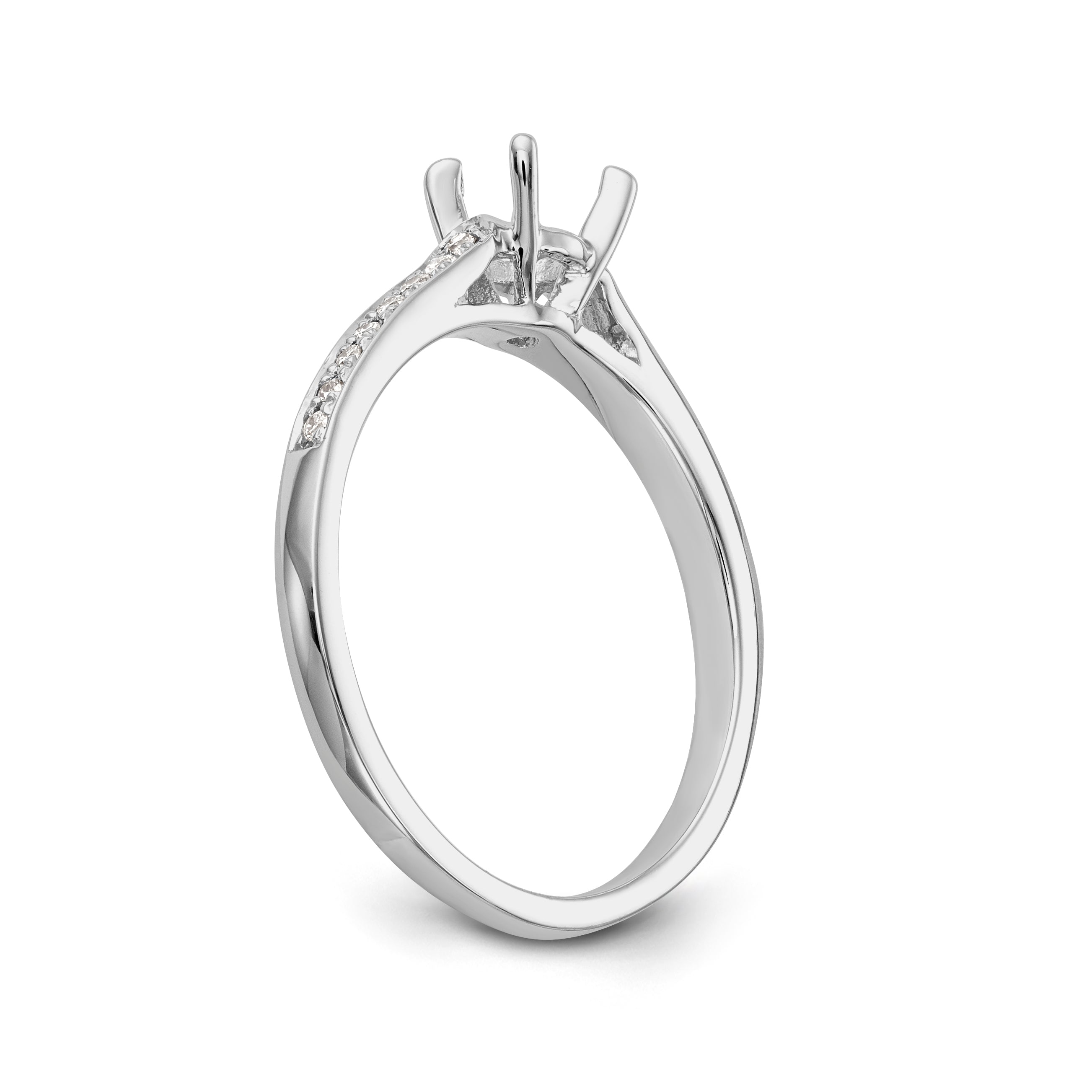 14K Weißgold Verlobungsring mit simulierten Diamanten