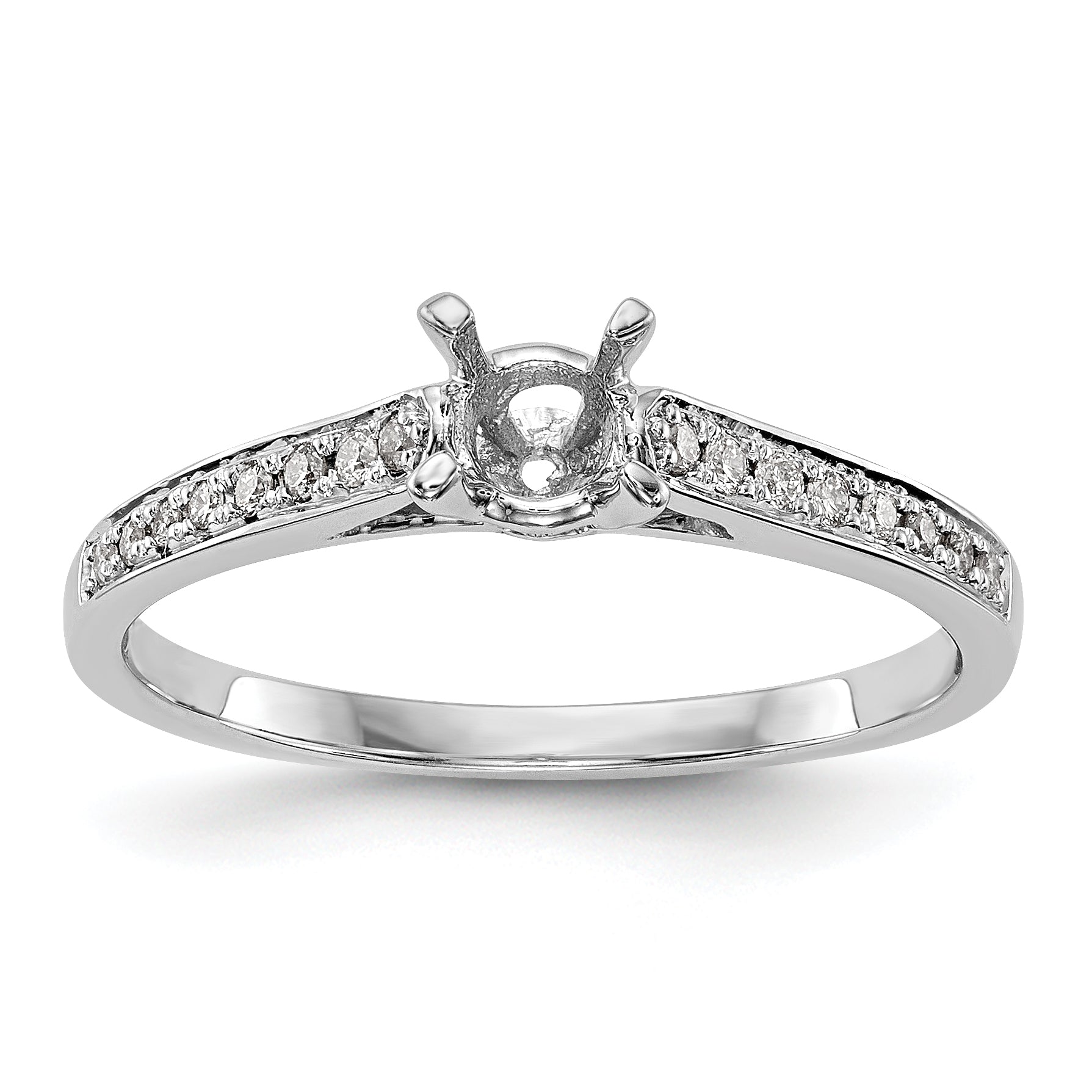 14K Weißgold Verlobungsring mit simulierten Diamanten