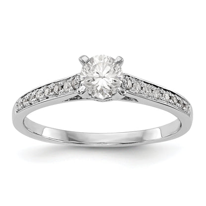 14K Weißgold Verlobungsring mit simulierten Diamanten