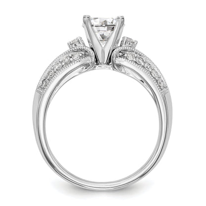 14K Weißgold Diamant-Verlobungsring mit Krappenfassung