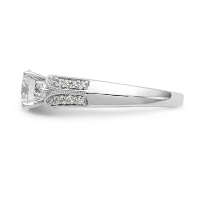 14K Weißgold Diamant-Verlobungsring mit Krappenfassung