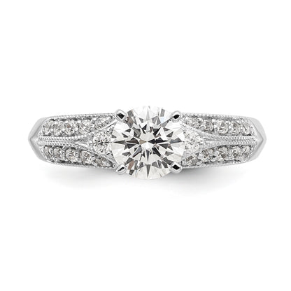 14K Weißgold Diamant-Verlobungsring mit Krappenfassung