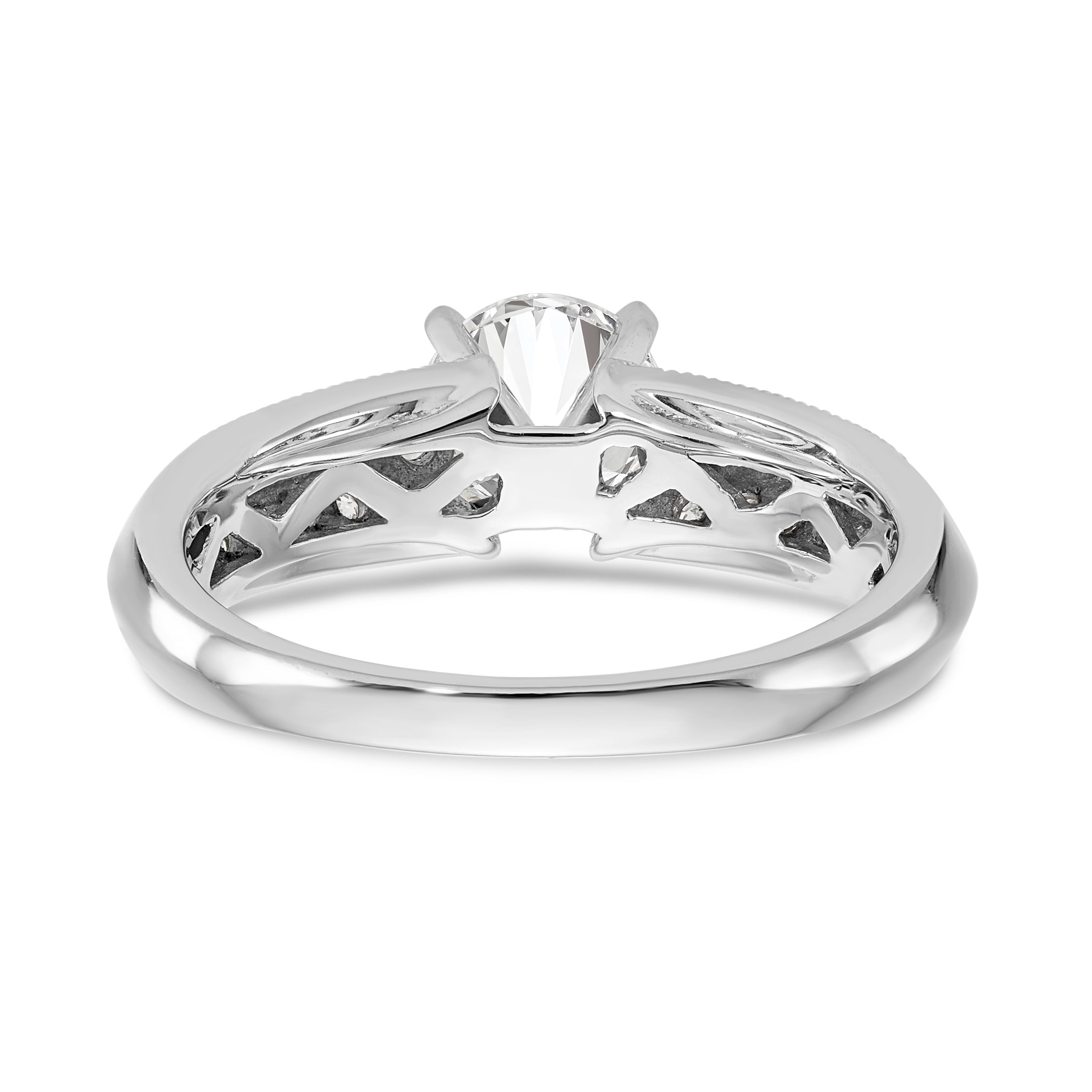 14K Weißgold Diamant-Verlobungsring mit Krappenfassung