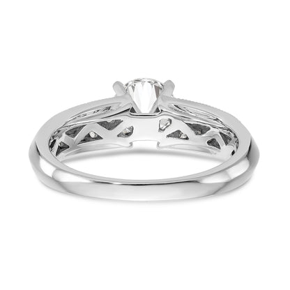 14K Weißgold Diamant-Verlobungsring mit Krappenfassung