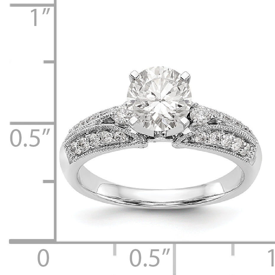 14K Weißgold Diamant-Verlobungsring mit Krappenfassung
