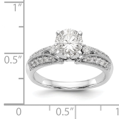14K Weißgold Diamant-Verlobungsring mit Krappenfassung