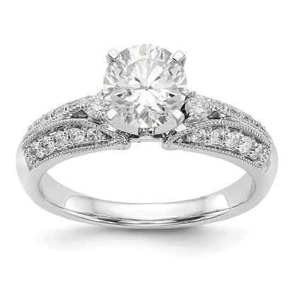 14K Weißgold Diamant-Verlobungsring mit Krappenfassung