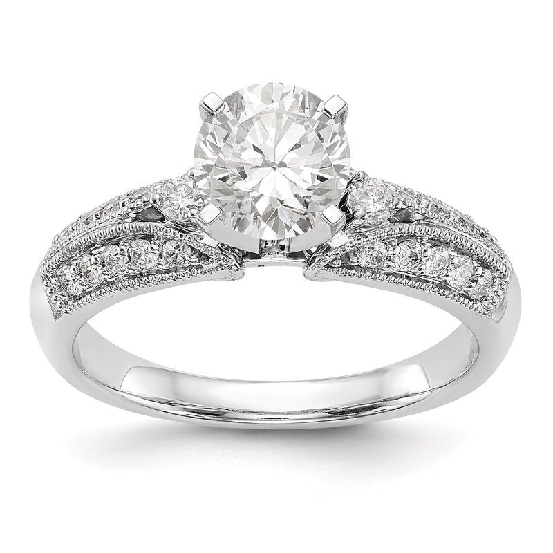 14K Weißgold Diamant-Verlobungsring mit Krappenfassung