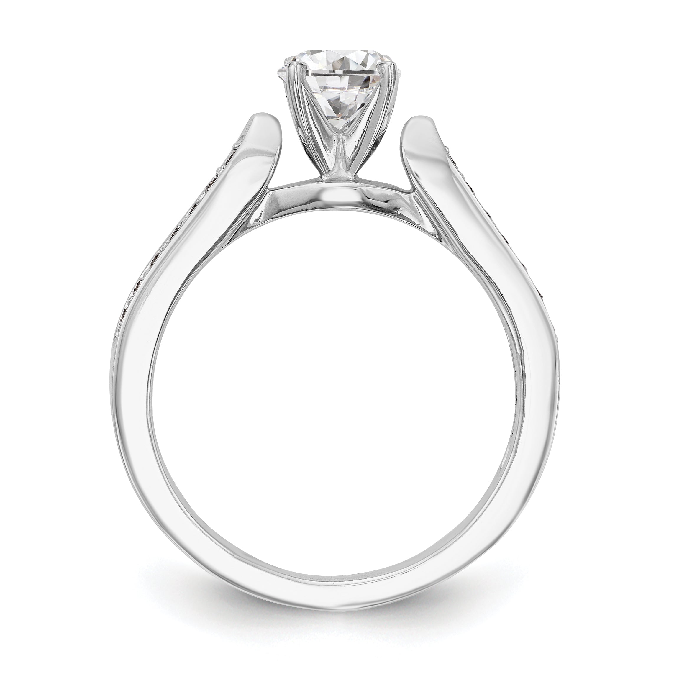 14K Weißgold Diamant-Verlobungsring mit Krappenfassung