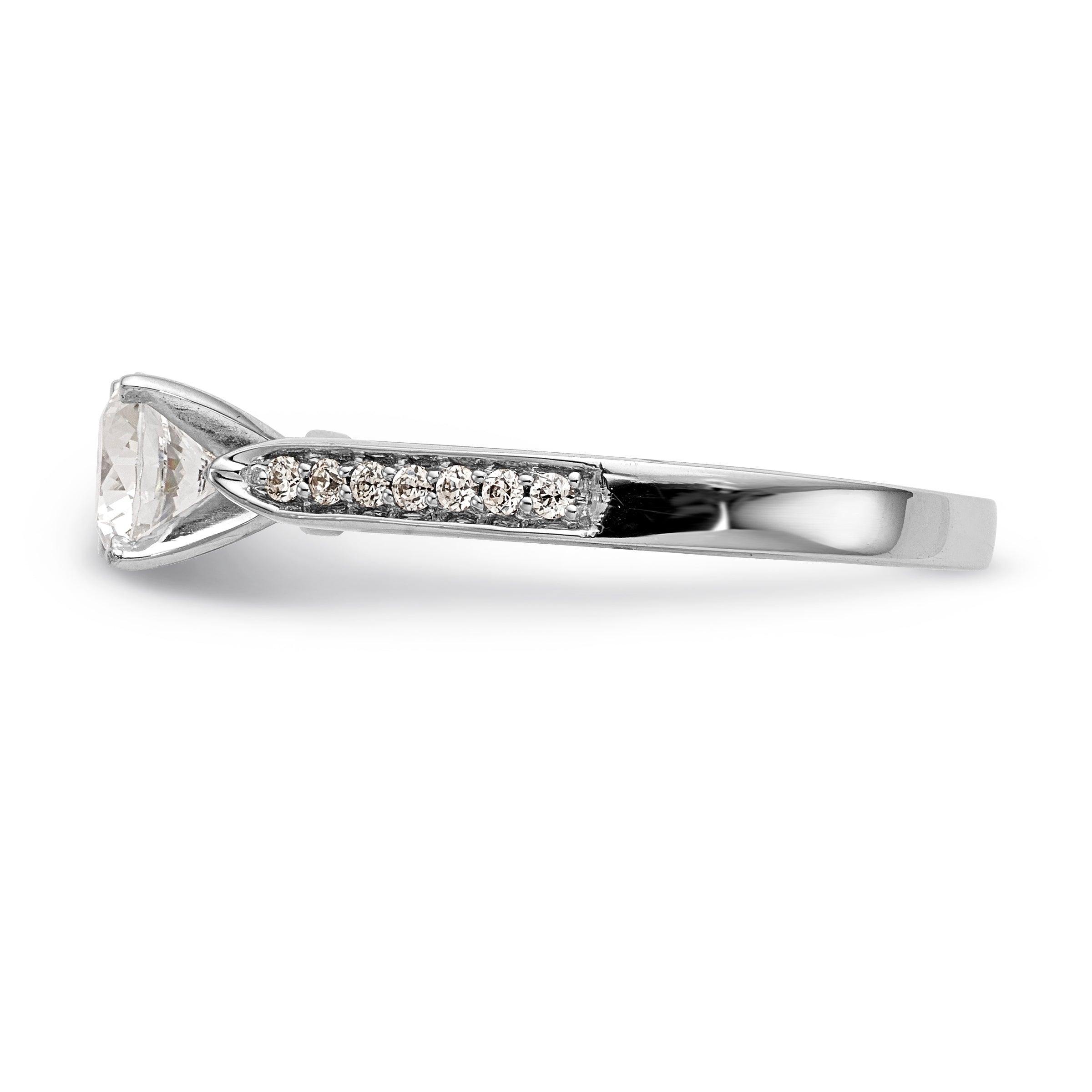 14K Weißgold Diamant-Verlobungsring mit Krappenfassung