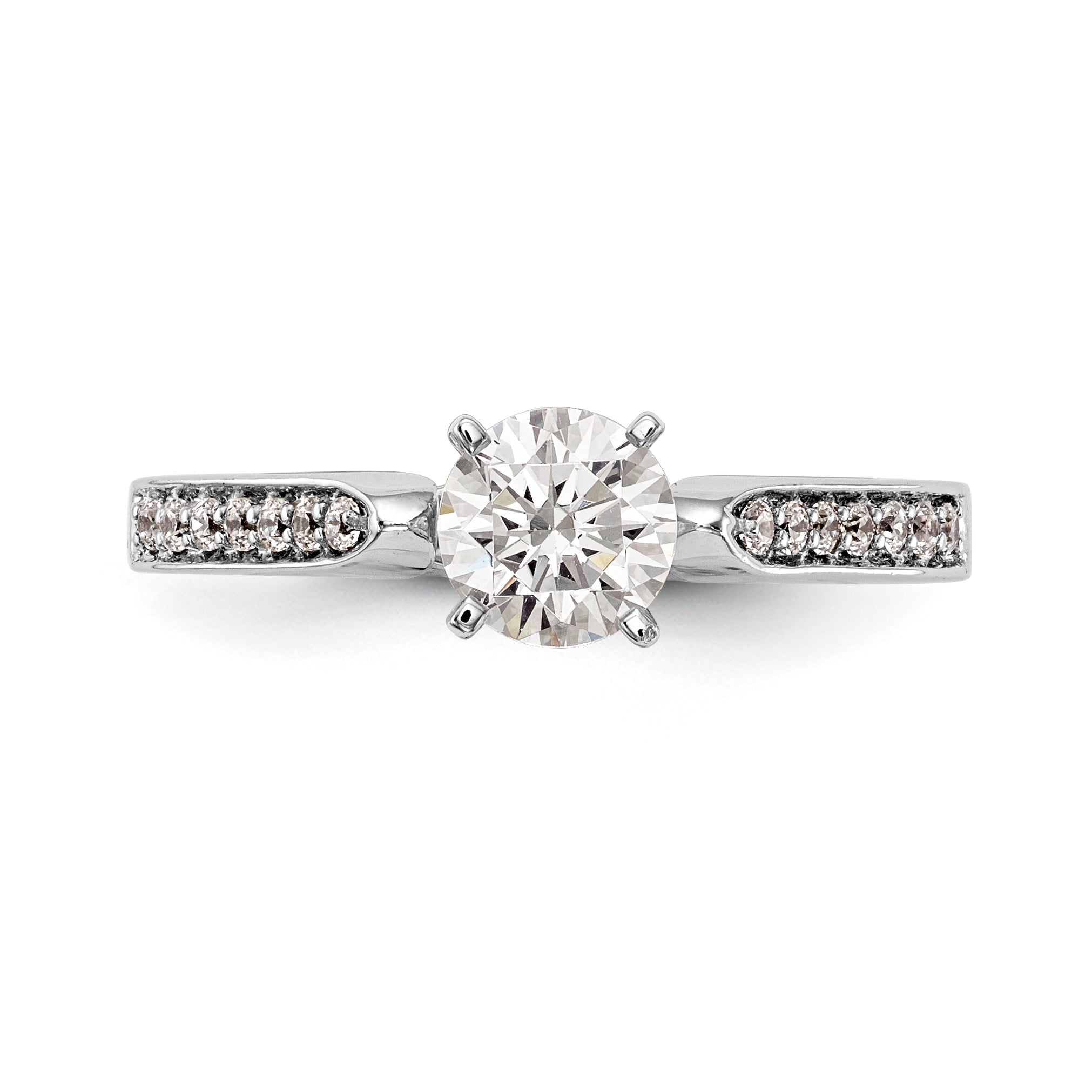 14K Weißgold Diamant-Verlobungsring mit Krappenfassung