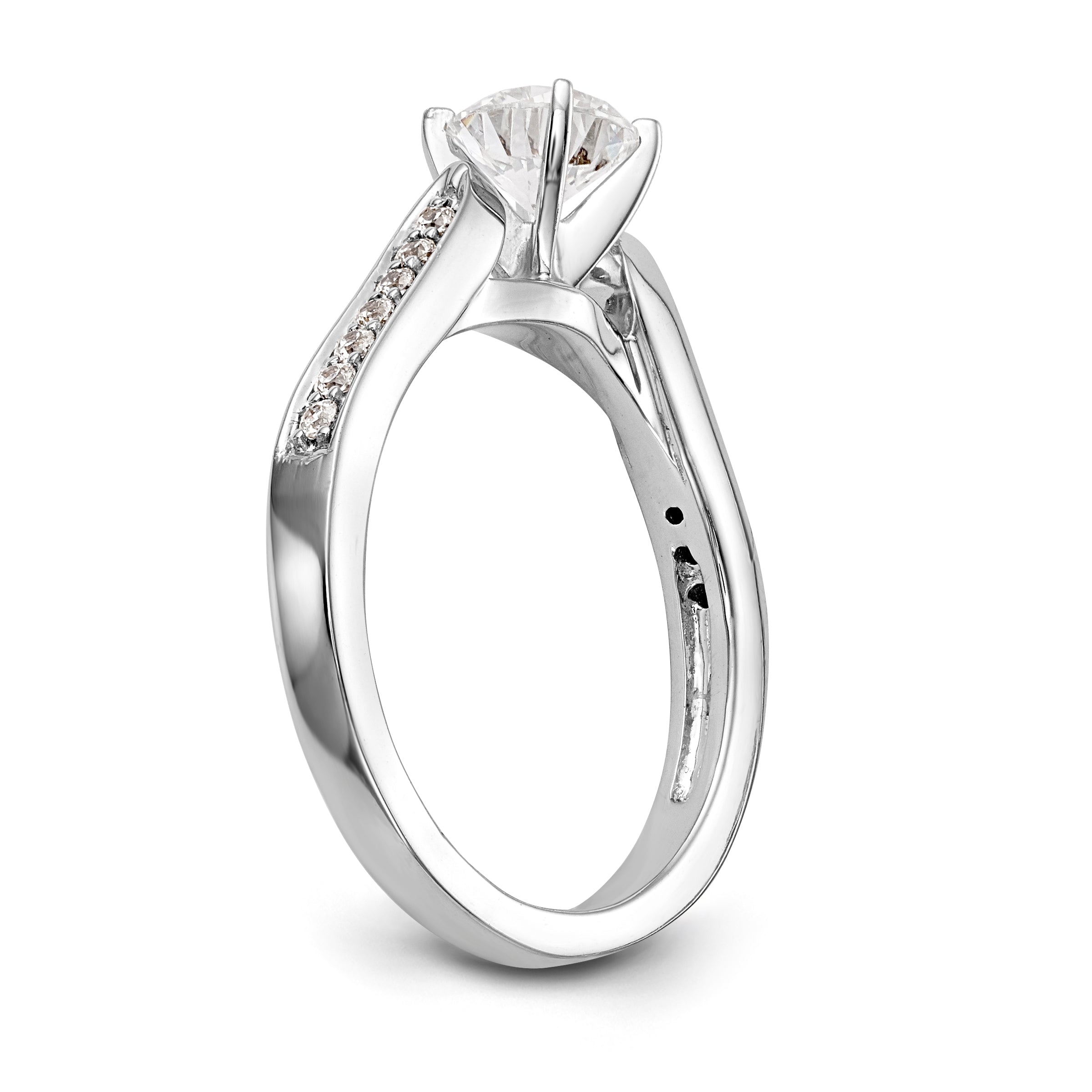 14K Weißgold Diamant-Verlobungsring mit Krappenfassung