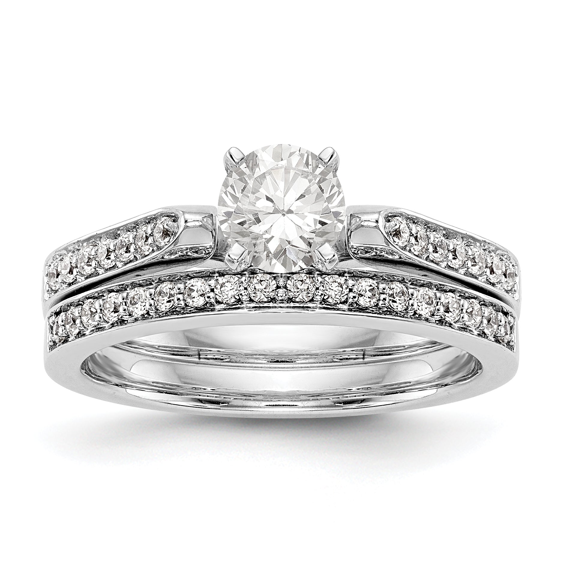 14K Weißgold Diamant-Verlobungsring mit Krappenfassung