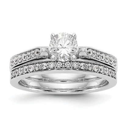 14K Weißgold Diamant-Verlobungsring mit Krappenfassung