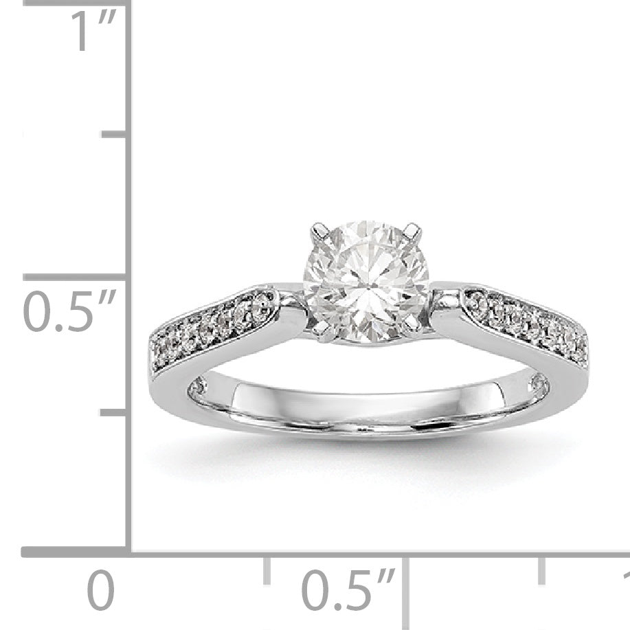 14K Weißgold Diamant-Verlobungsring mit Krappenfassung