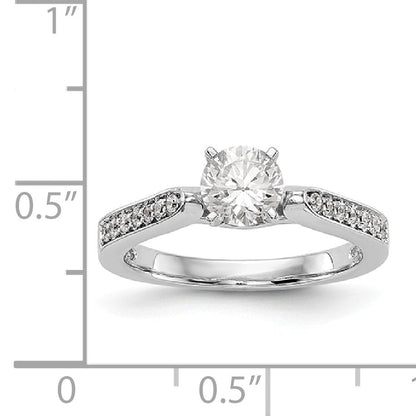 14K Weißgold Diamant-Verlobungsring mit Krappenfassung