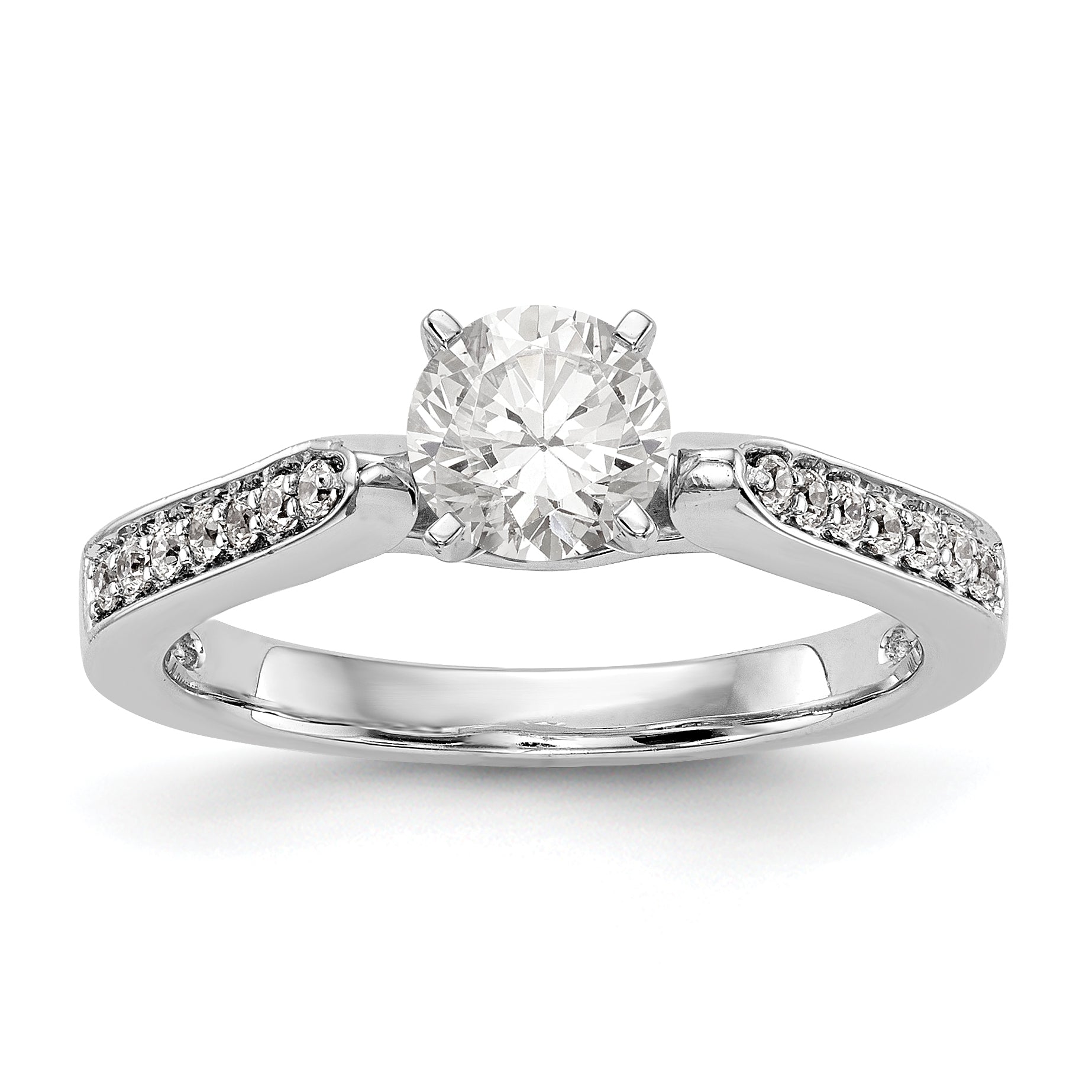 14K Weißgold Diamant-Verlobungsring mit Krappenfassung