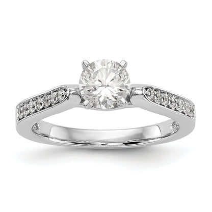 14K Weißgold Diamant-Verlobungsring mit Krappenfassung