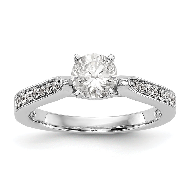 14K Weißgold Diamant-Verlobungsring mit Krappenfassung