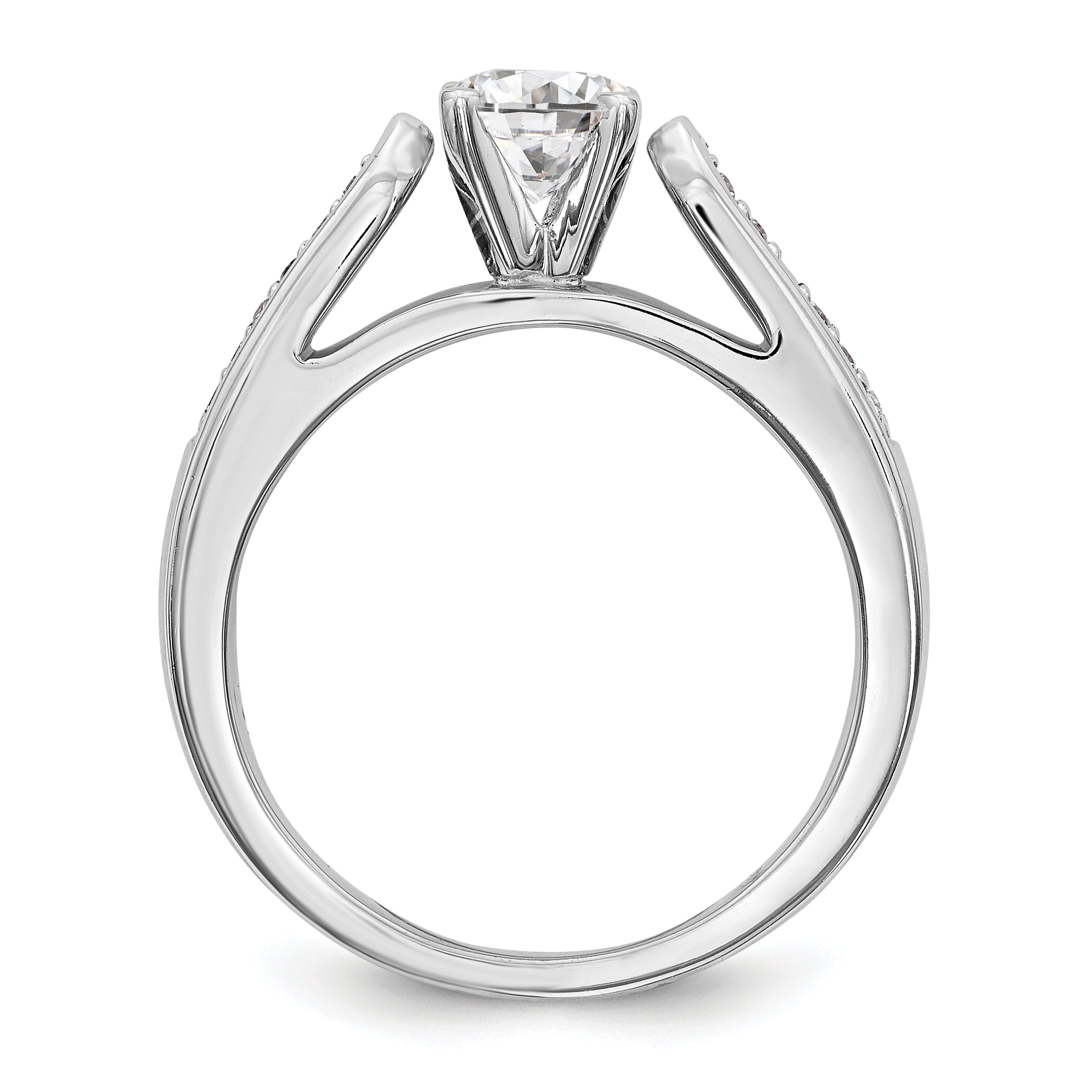 14K Weißgold Diamant-Verlobungsring mit Krappenfassung