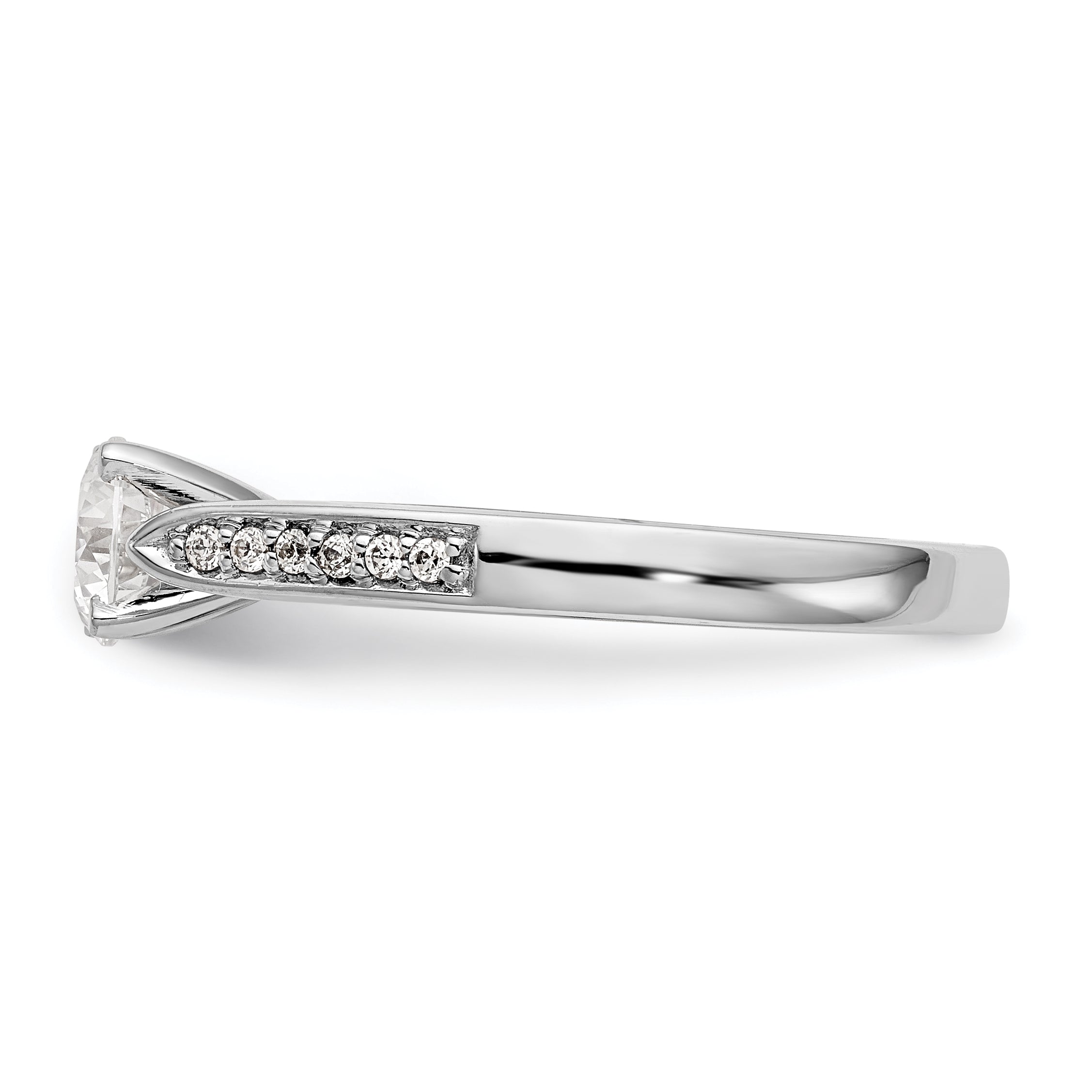 14K Weißgold Diamant-Verlobungsring mit Krappenfassung