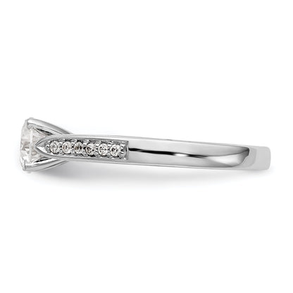 14K Weißgold Diamant-Verlobungsring mit Krappenfassung