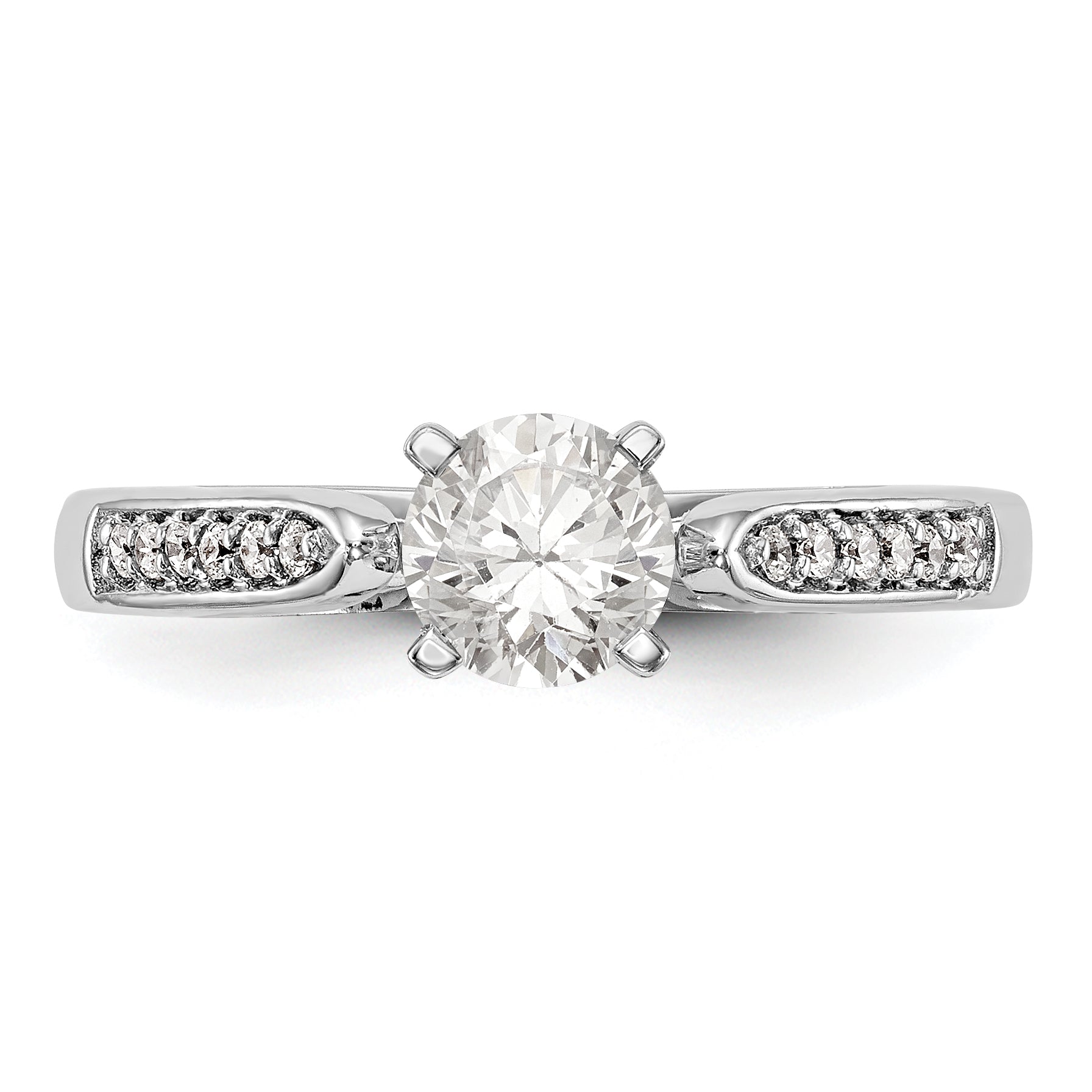 14K Weißgold Diamant-Verlobungsring mit Krappenfassung