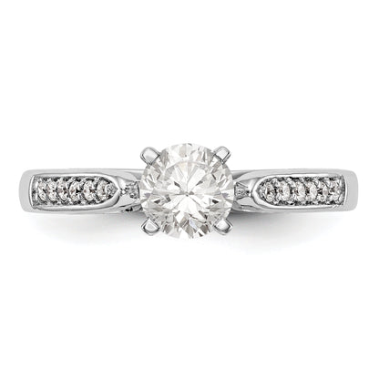 14K Weißgold Diamant-Verlobungsring mit Krappenfassung