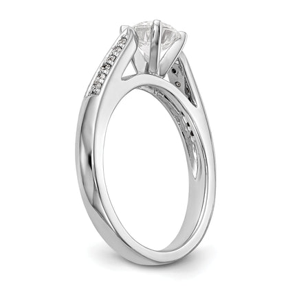 14K Weißgold Diamant-Verlobungsring mit Krappenfassung