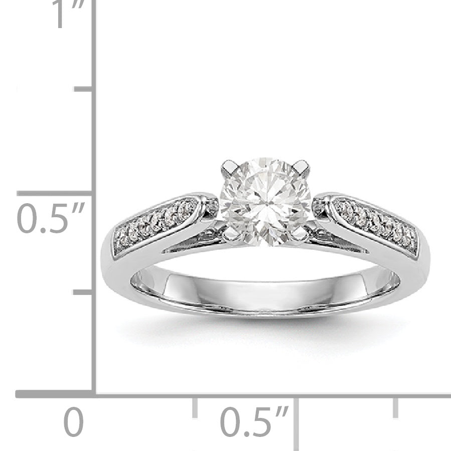 14K Weißgold Diamant-Verlobungsring mit Krappenfassung