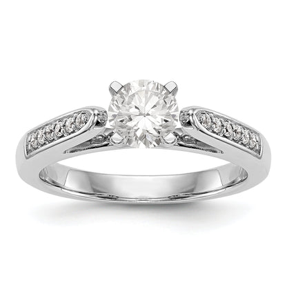 14K Weißgold Diamant-Verlobungsring mit Krappenfassung