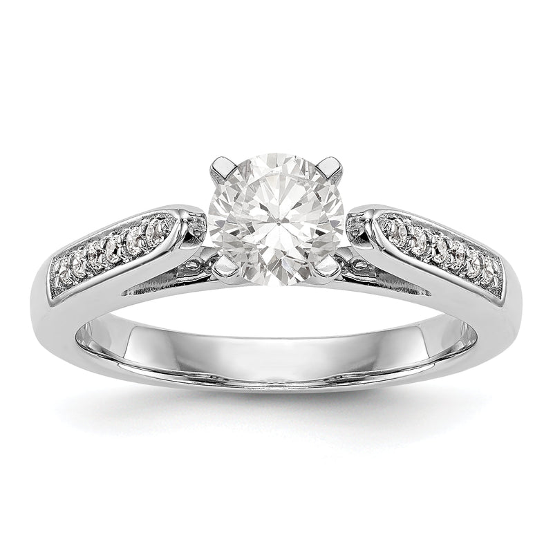 14K Weißgold Diamant-Verlobungsring mit Krappenfassung