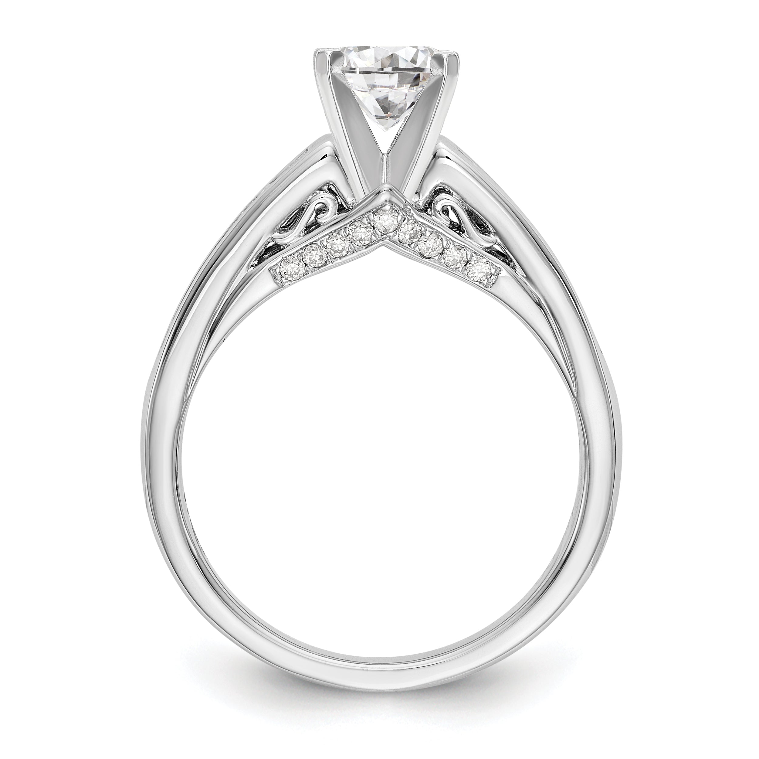14K Weißgold Diamant-Verlobungsring mit Krappenfassung