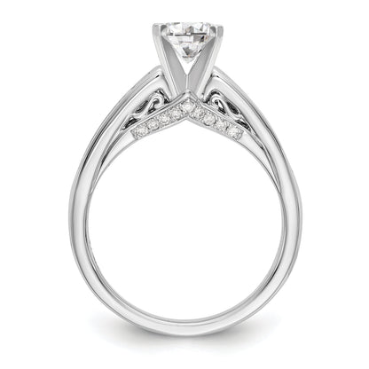 14K Weißgold Diamant-Verlobungsring mit Krappenfassung