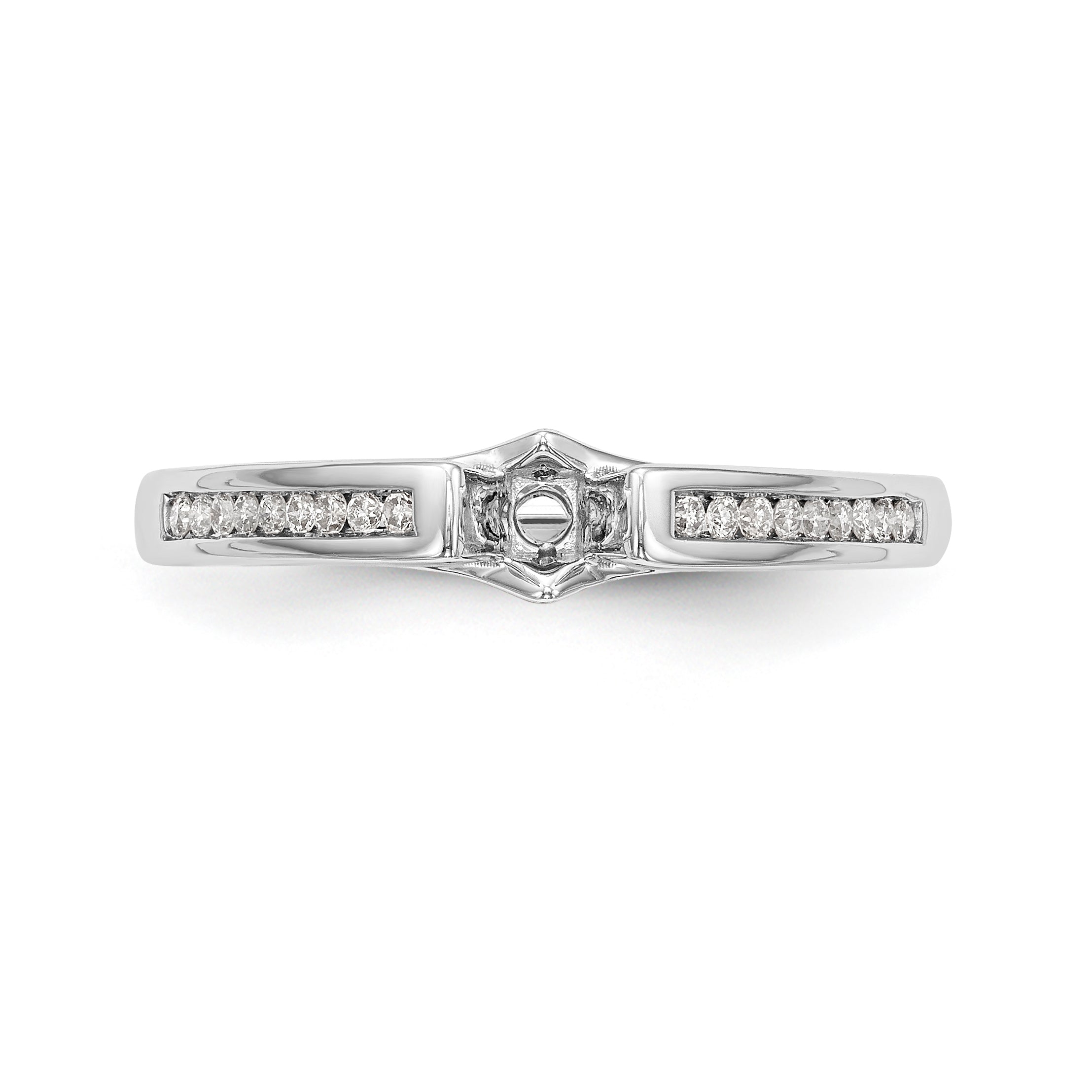 14K Weißgold Diamant-Verlobungsring mit Krappenfassung