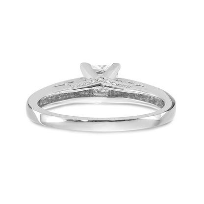 14K Weißgold Diamant-Verlobungsring mit Krappenfassung