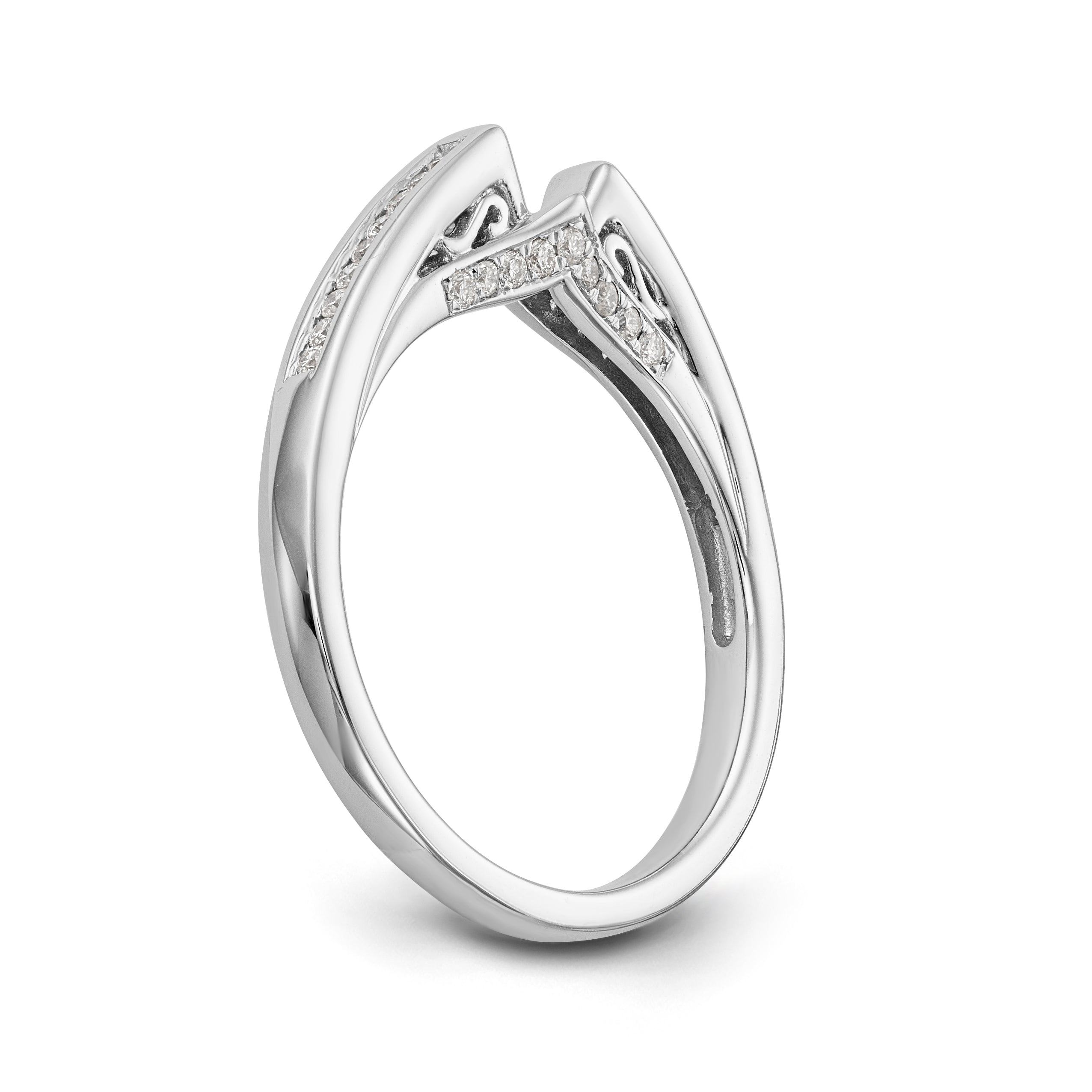 14K Weißgold Diamant-Verlobungsring mit Krappenfassung